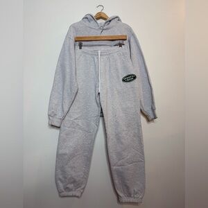 Sporty & Rich Land Rover Light Heather Grey hoodie and sweatpant jogger set